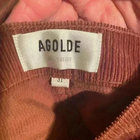 New AGOLDE Women Harper Straight Leg Corduroy Jeans Size 31 Color Saddle Brown - Picture 10 of 14
